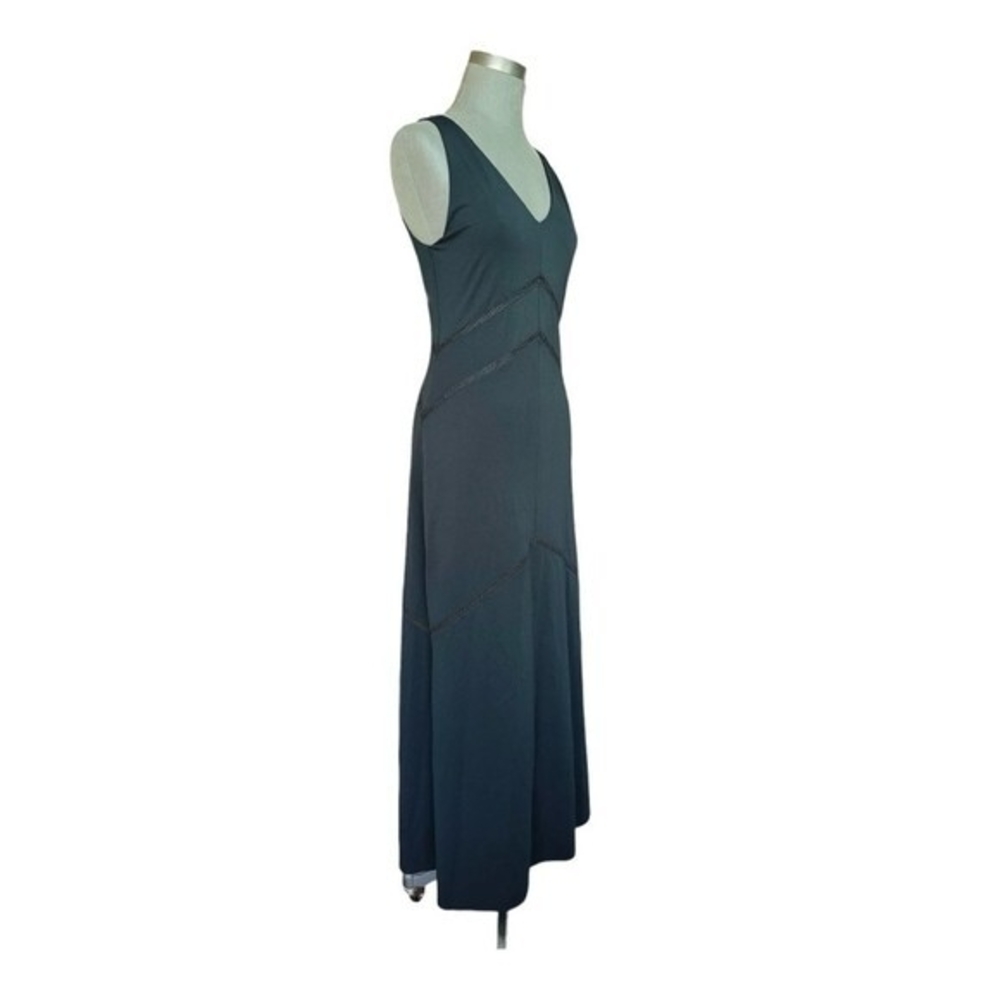 Banana Republic Women's Black Crochet Maxi Dress 6 Sleeveless Rayon Blend EXC - Picture 5 of 8